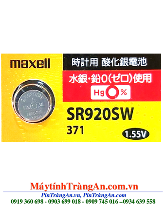 Maxell SR920SW, Pin 371 _Pin đồng hồ đeo tay 1.55v Silver Oxide Maxell SR920SW, Pin 371